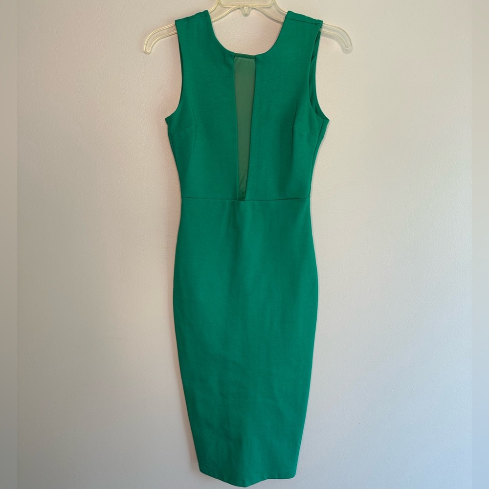 Kelly Green body con pencil dress.
